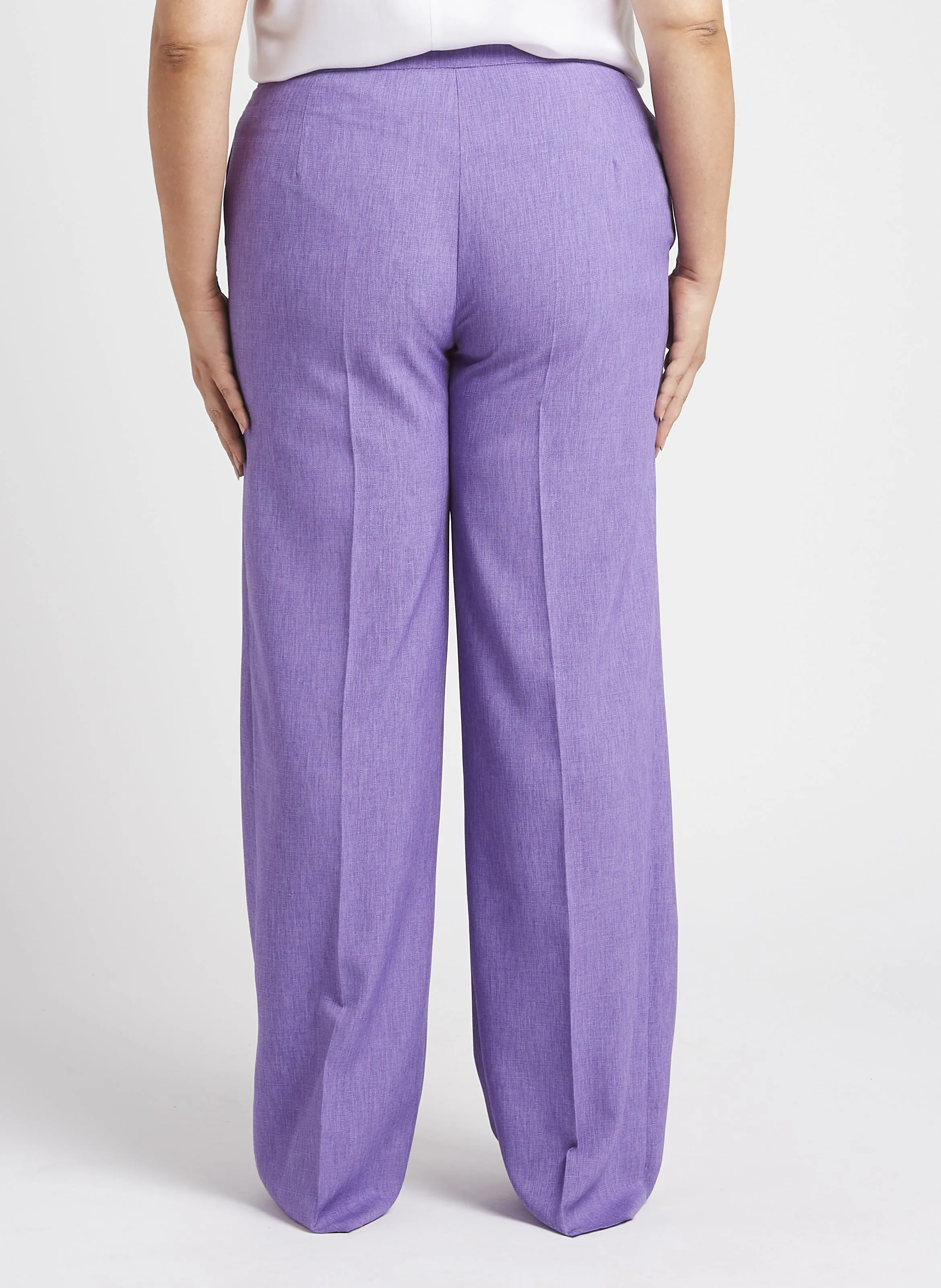 PALATO - Pantalón holgado de talle alto en violeta