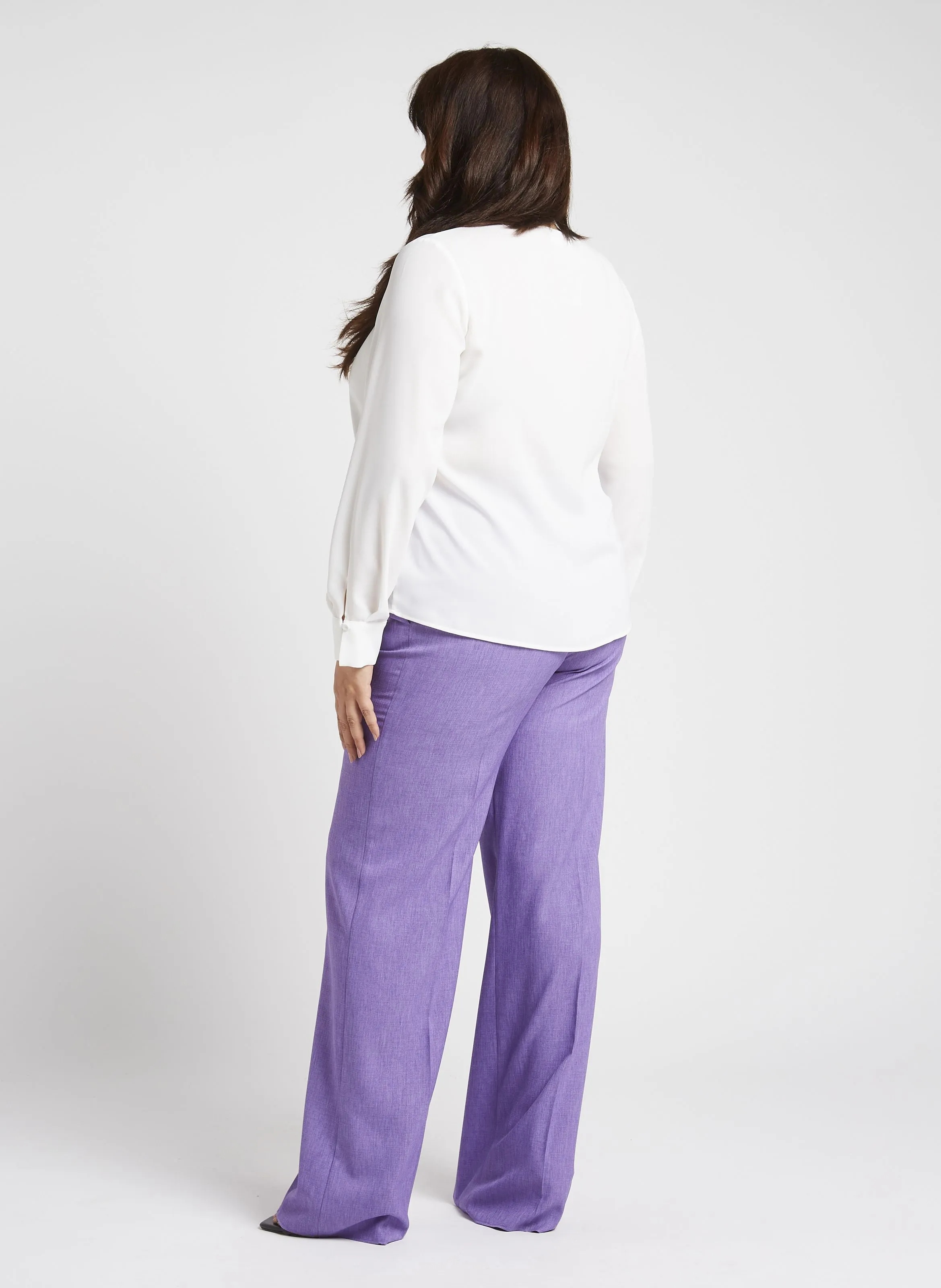 PALATO - Pantalón holgado de talle alto en violeta