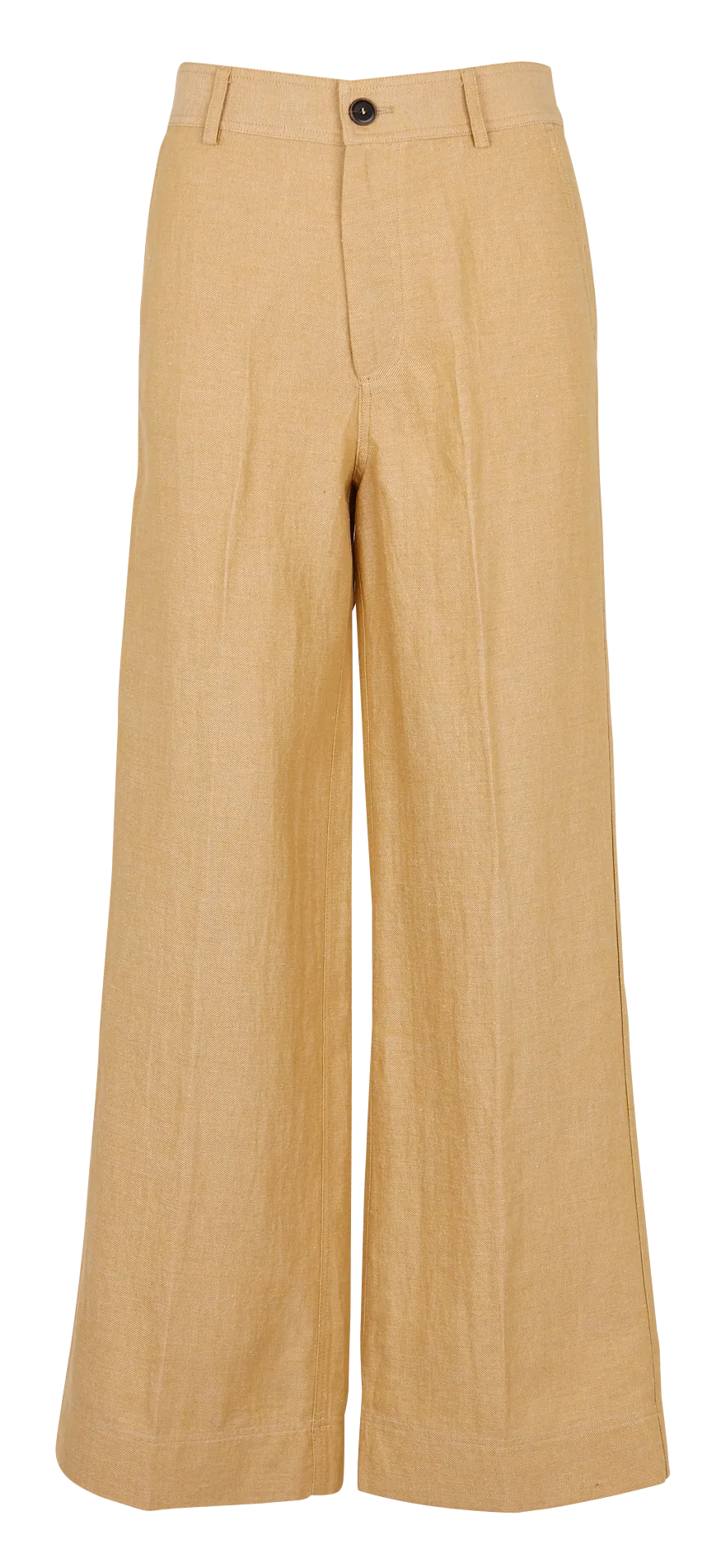 Pantalón ancho de lino en dorado