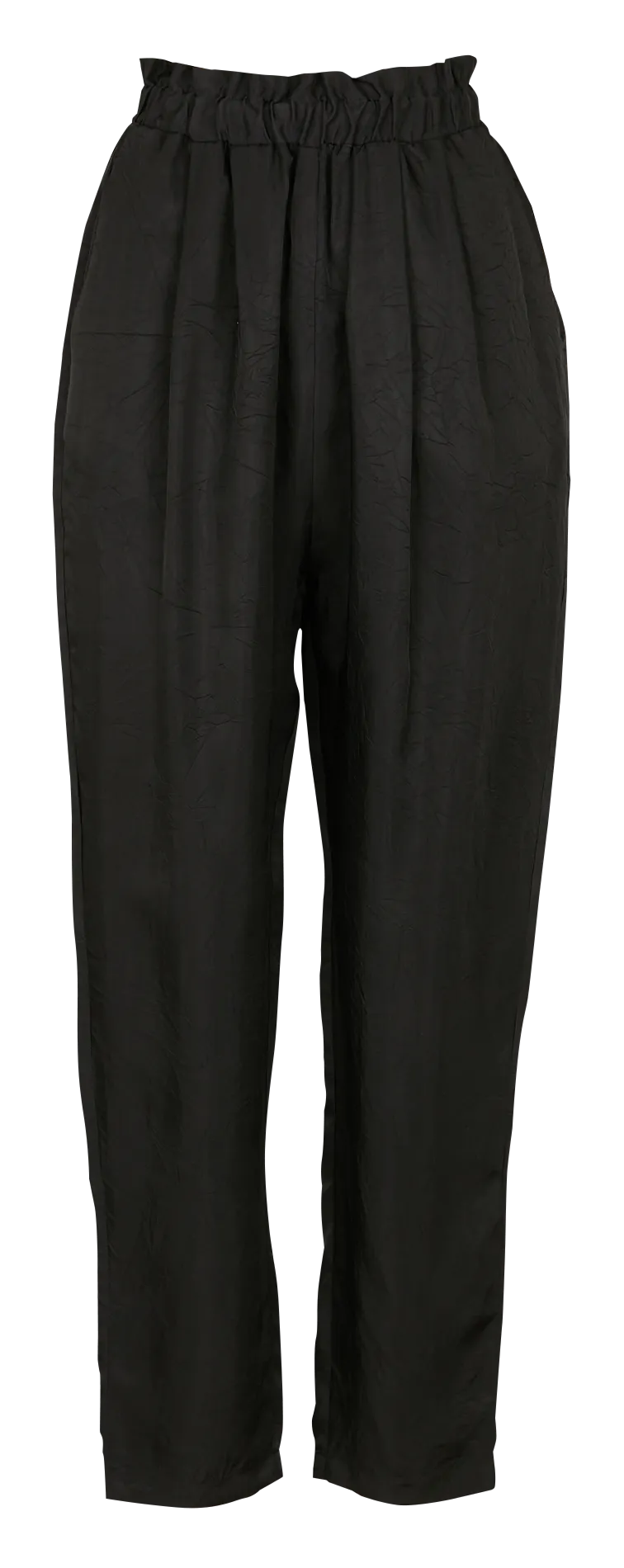 Pantalón sarouel de talle alto en negro