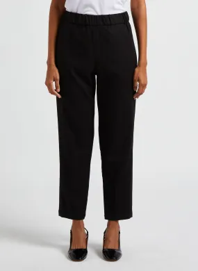 Pantalón tapered de franela de lana en negro