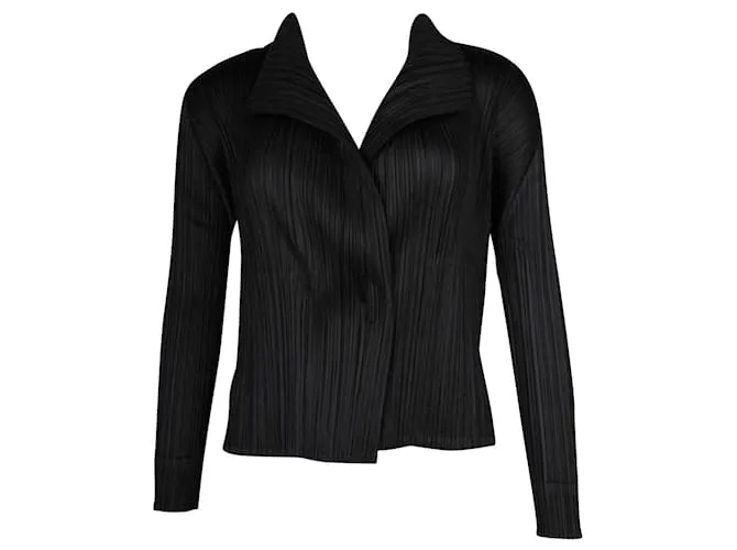 Pleats Please Chaqueta negra plisada Negro 