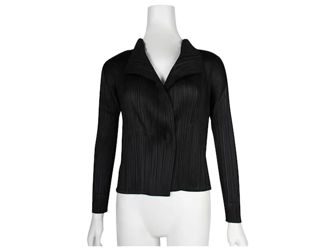 Pleats Please Chaqueta negra plisada Negro 