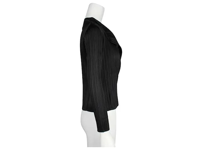 Pleats Please Chaqueta negra plisada Negro 