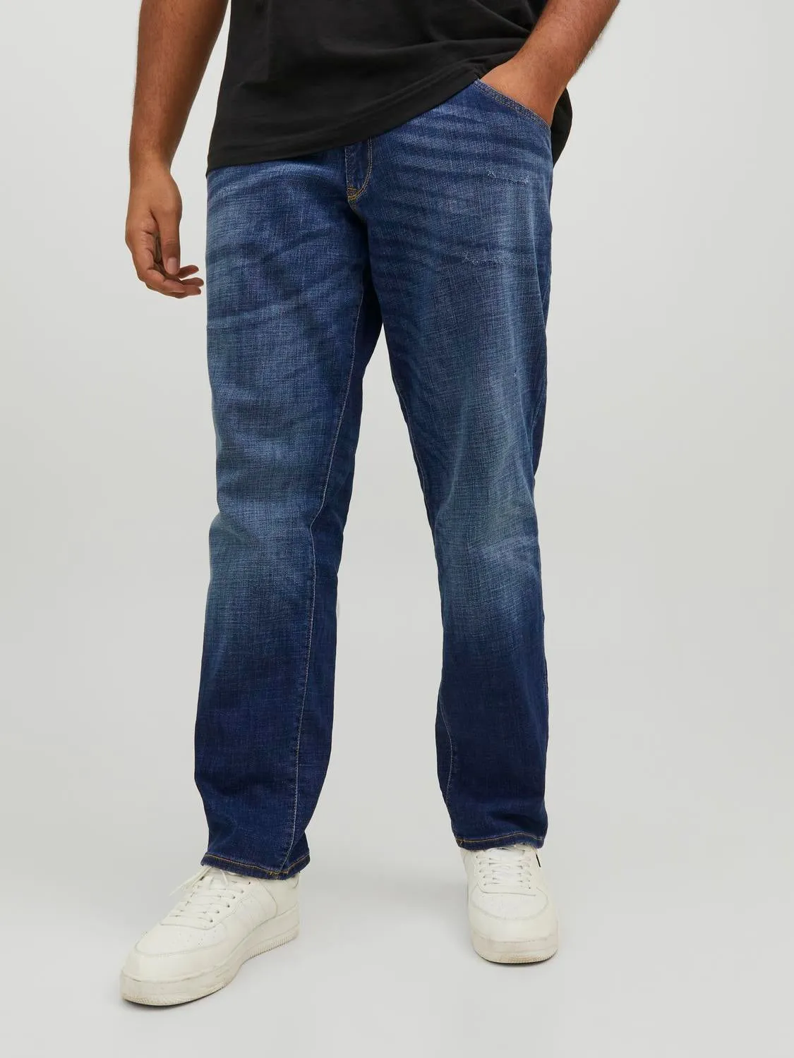 Plus Size JJIGLENN JJFOX GE 348 PLS Vaqueros de corte slim | Azul intermedio | Jack & Jones®