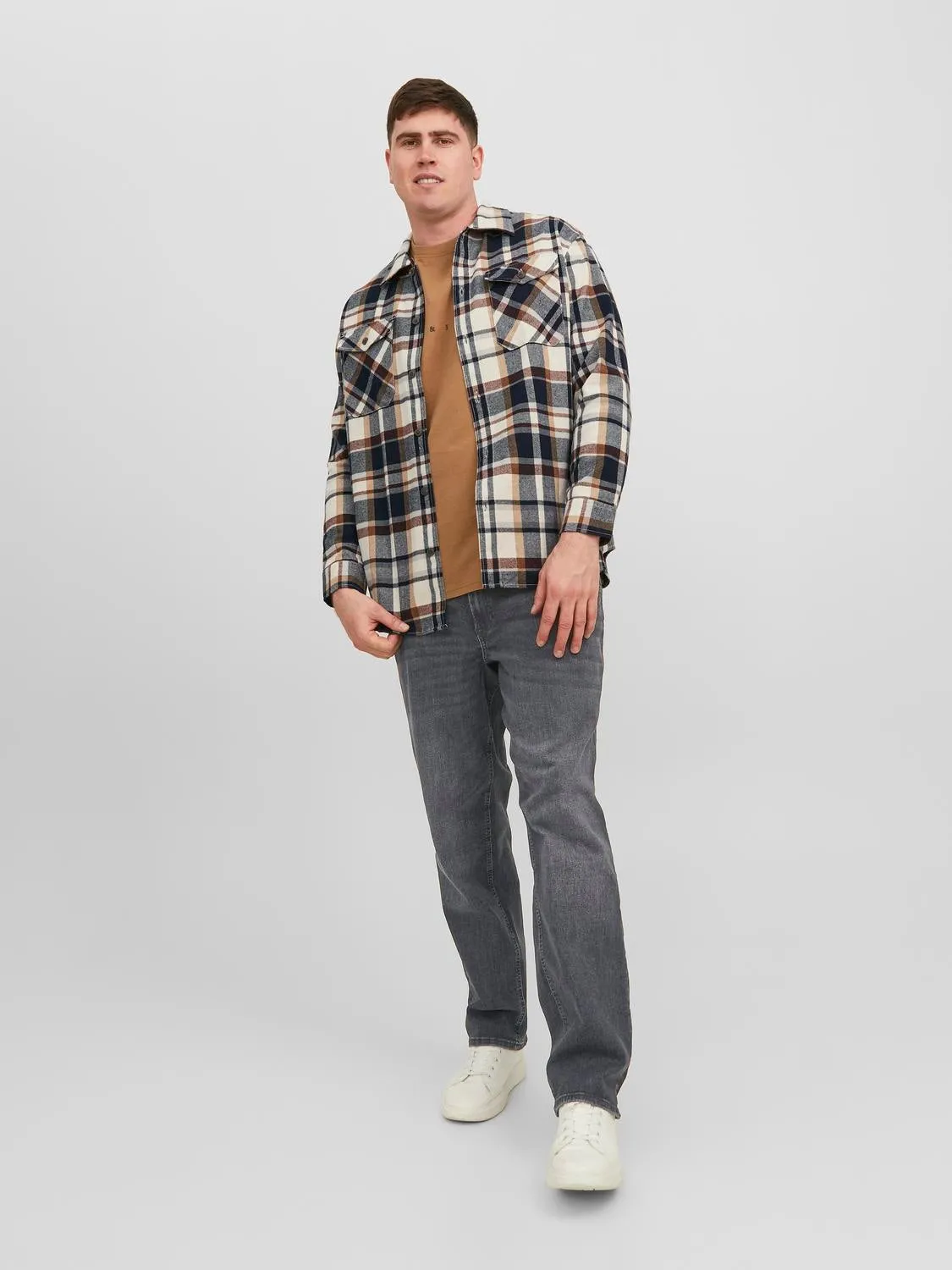 Plus Size JJIMIKE JJORIGINAL SQ 270 PLS Vaqueros de corte tapered | Gris oscuro | Jack & Jones®