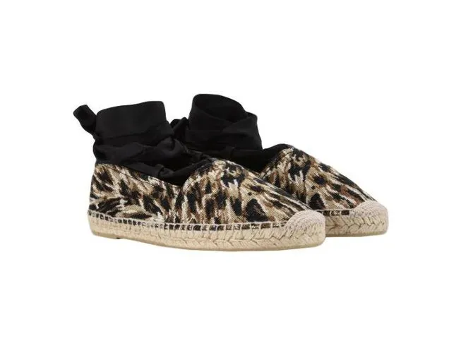 Saint Laurent Alpargatas Estampado de leopardo 