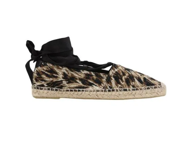 Saint Laurent Alpargatas Estampado de leopardo 