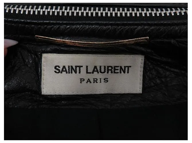 Saint Laurent CHAQUETA SAINT-LAURENT 458015 Chaqueta 40 38 CHAQUETA M PIEL CORDERO NEGRO 