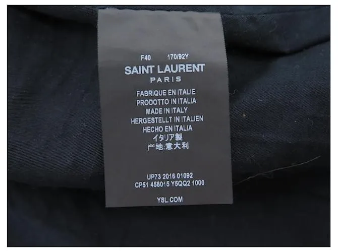 Saint Laurent CHAQUETA SAINT-LAURENT 458015 Chaqueta 40 38 CHAQUETA M PIEL CORDERO NEGRO 