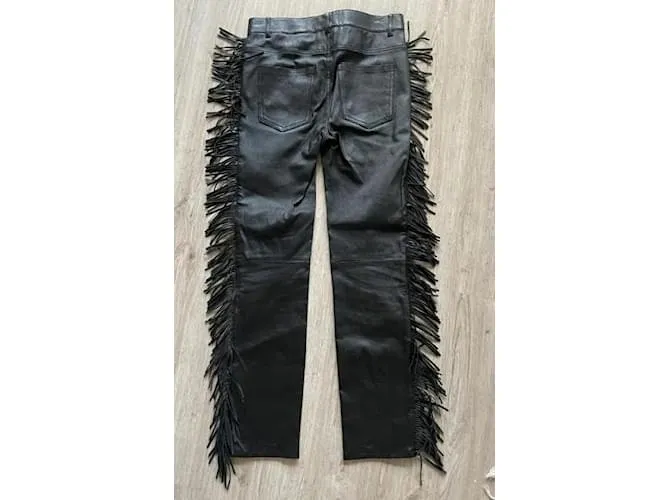 Saint Laurent Pantalones, polainas Negro 