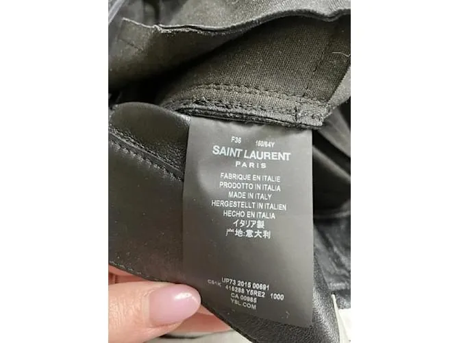 Saint Laurent Pantalones, polainas Negro 