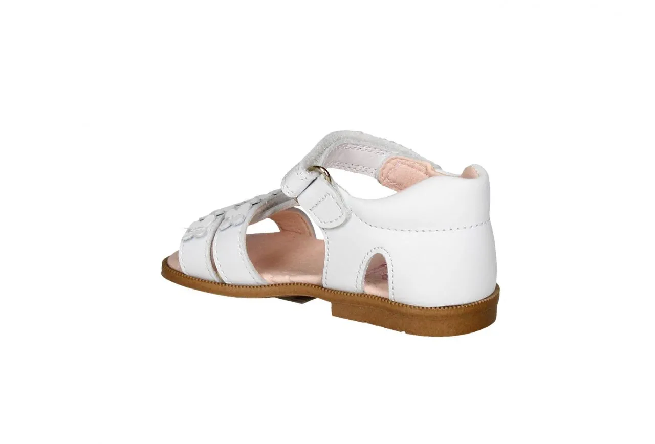 Sandalia Blanca 2 Velcros Pala Mariposas Talon Cerrado