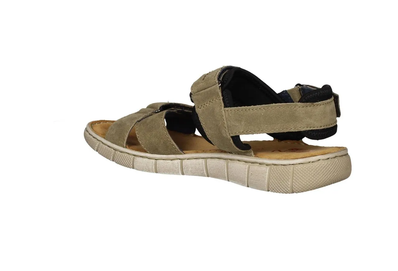 Sandalia Nobuck Taupe Cruzada 3 Velcros