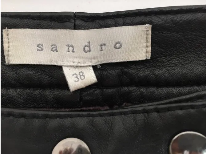 Sandro Pantalones, polainas Negro 