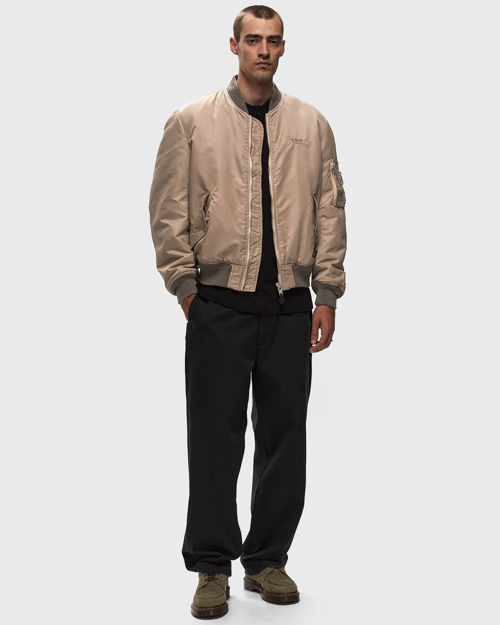 Schott NYC Bomber Jacket Beige