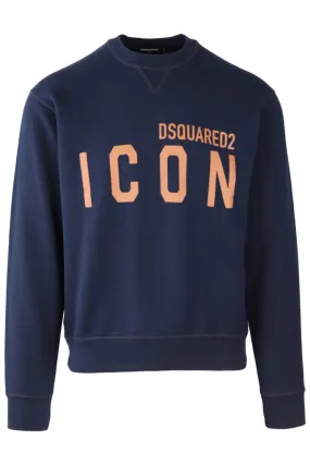 Sudadera azul con maxilogo marrón icon