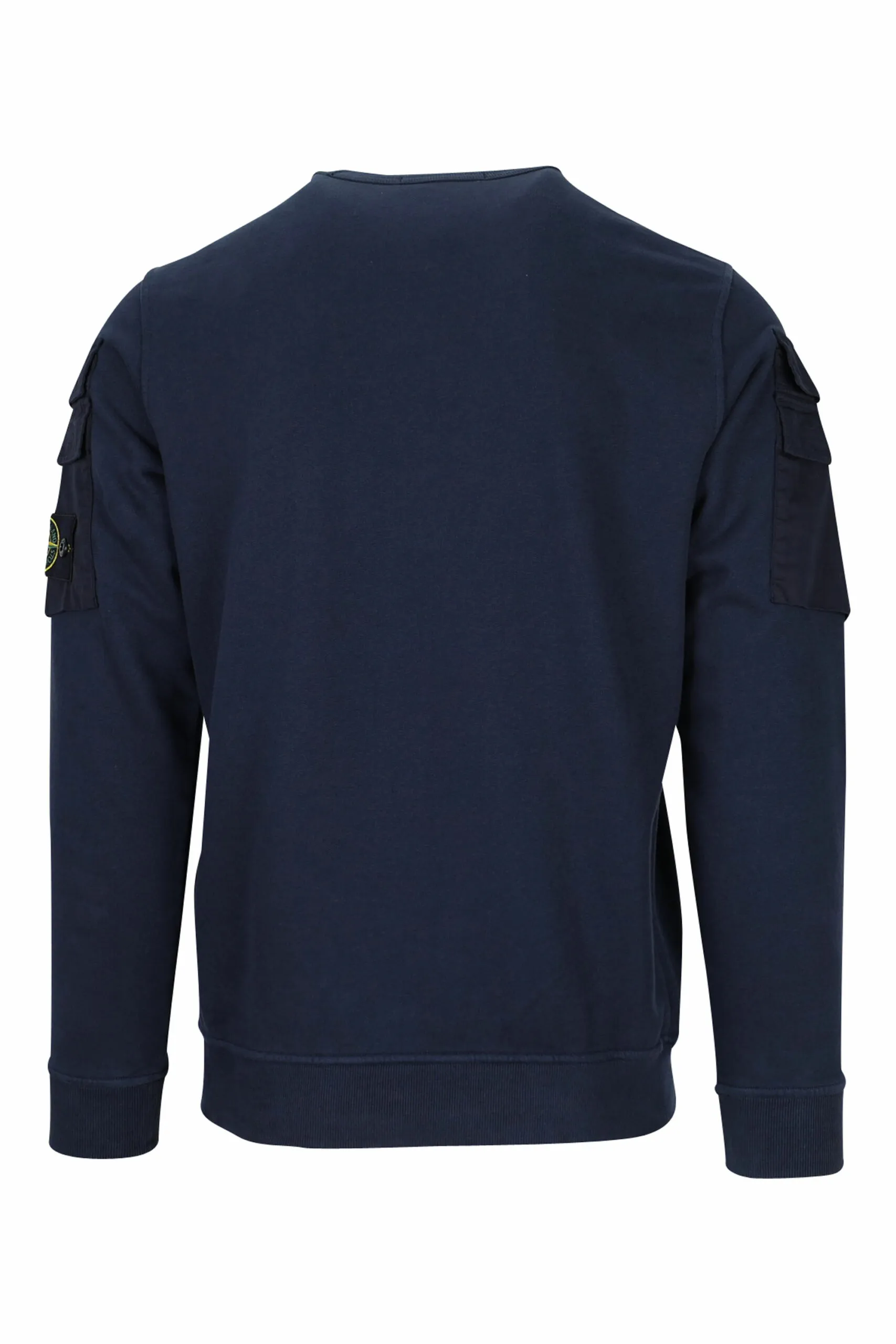 Sudadera azul oscuro con logo parche y cremalleras laterales