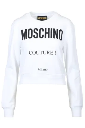 Sudadera blanca con logo grande Couture