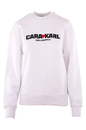 Sudadera blanca con logo grande negro cara