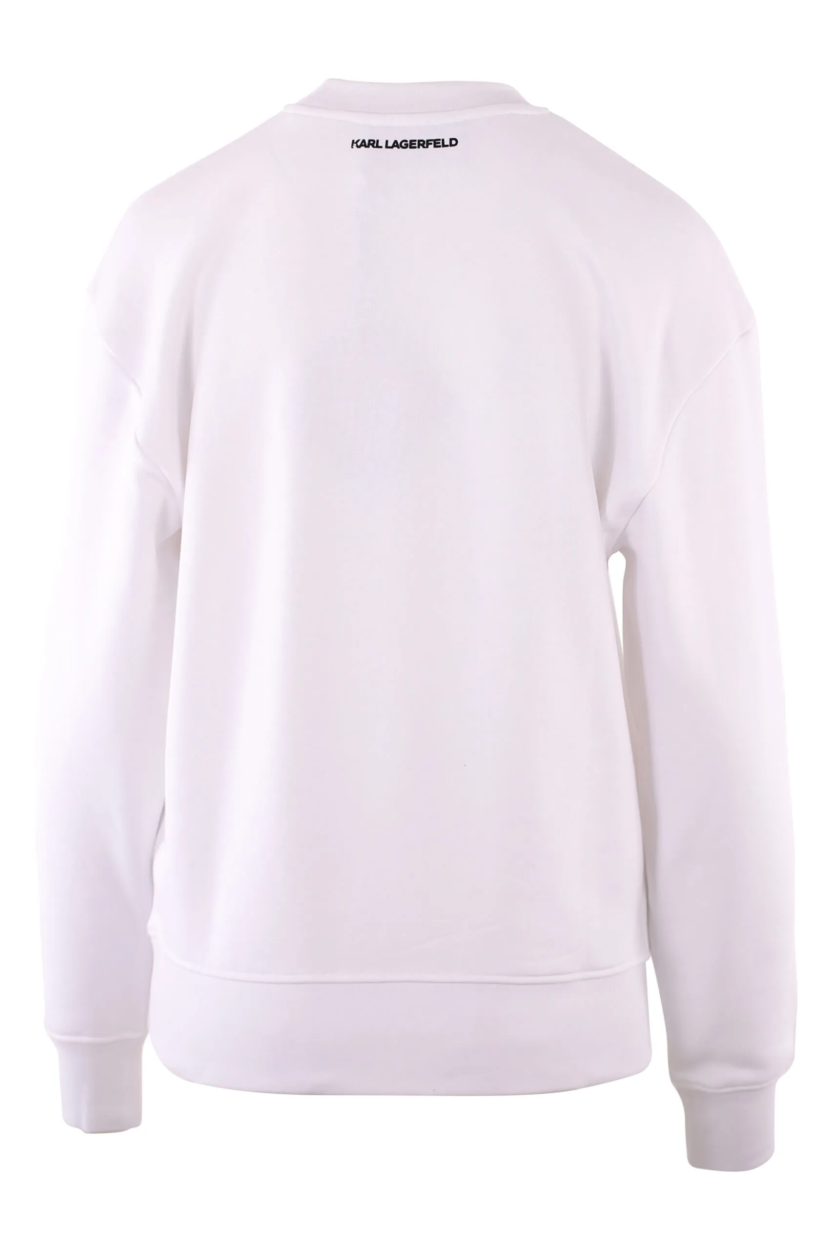 Sudadera blanca con logo grande negro 