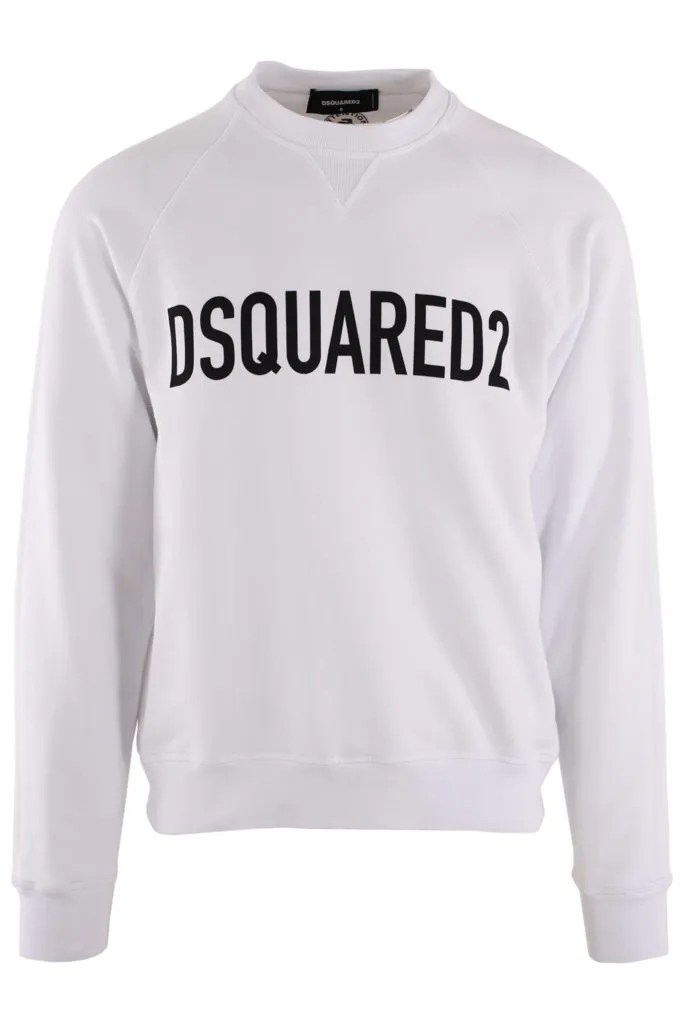 Sudadera blanca con logo negro centrado