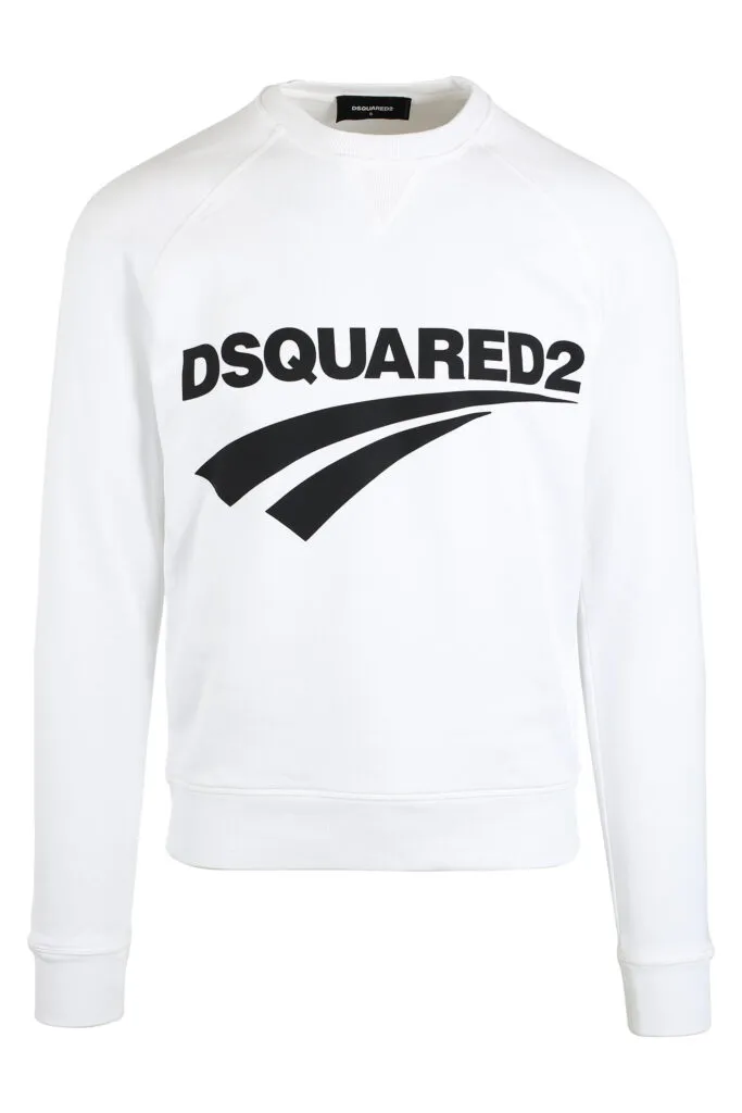 Sudadera blanca con maxilogo negro subrayado