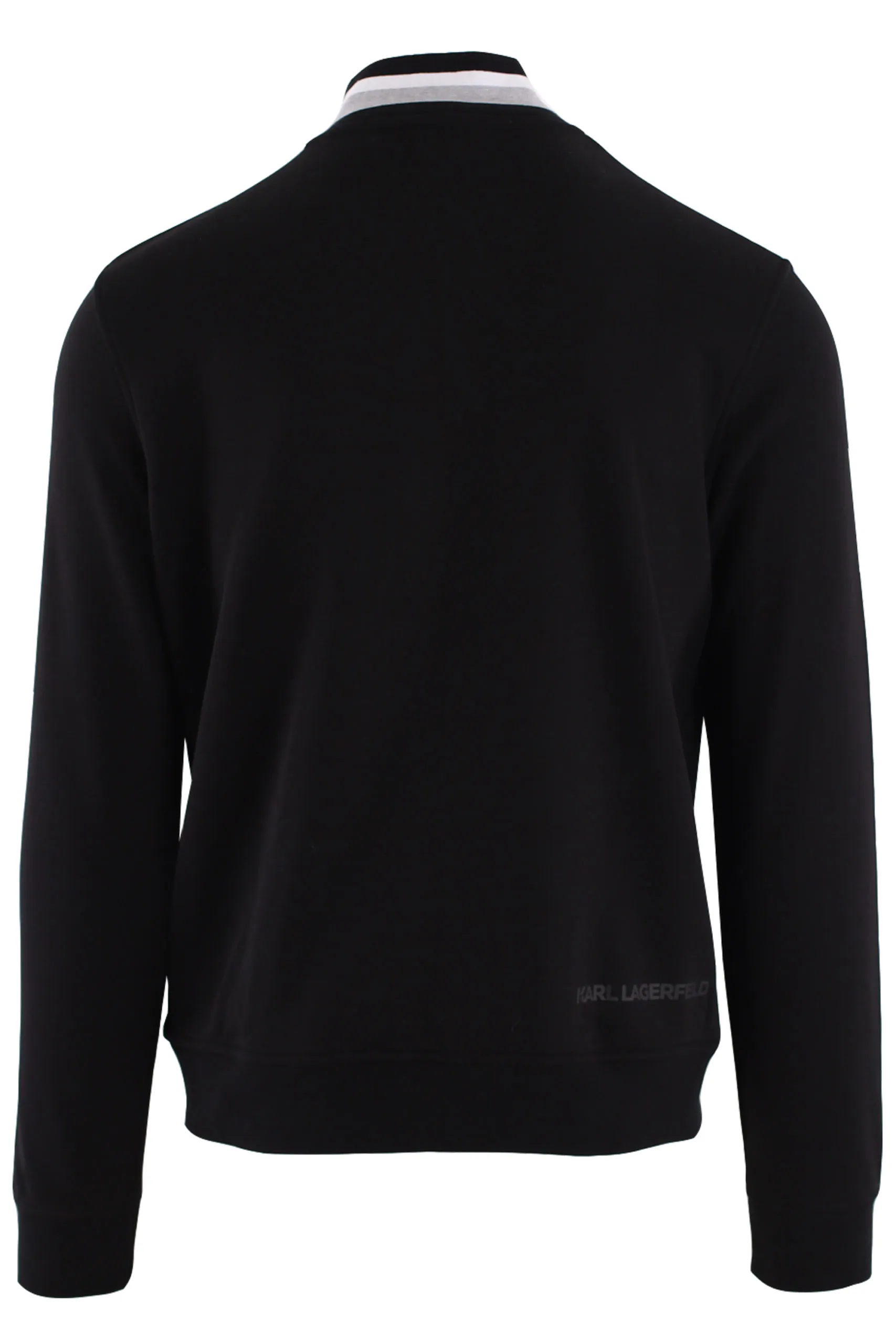 Sudadera negra con cremallera y logo negro