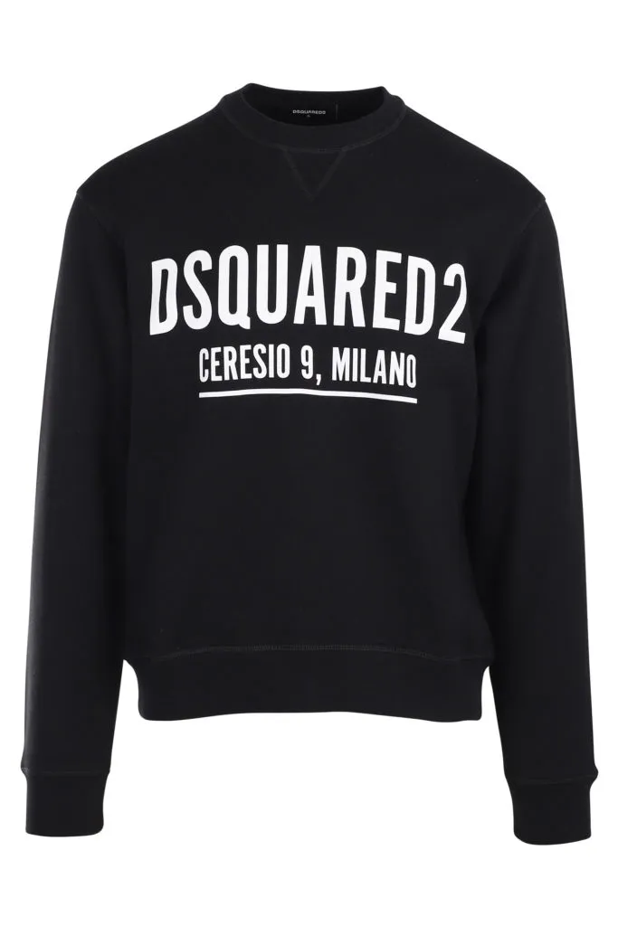 Sudadera negra con logo grande ceresio 9