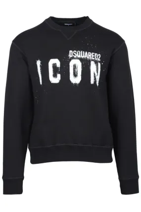 Sudadera negra con logo Icon Spray