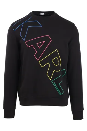 Sudadera negra con maxi logo multicolor