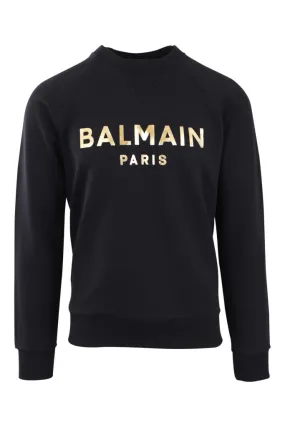 Sudadera negra con maxilogo dorado paris