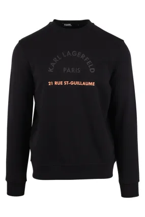 Sudadera negra con maxilogo rue st guillaume naranja