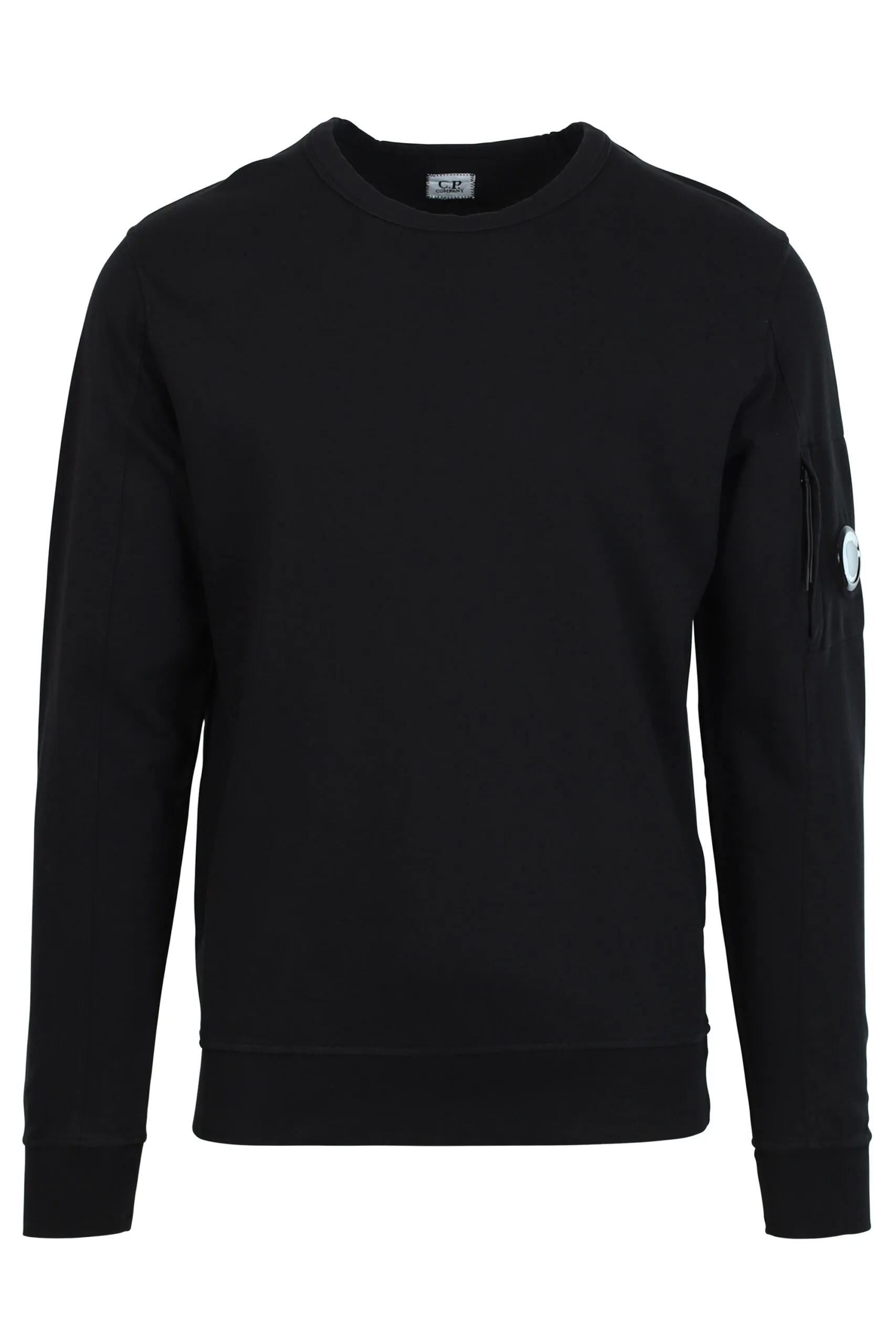 Sudadera negra con minilogo lente lateral