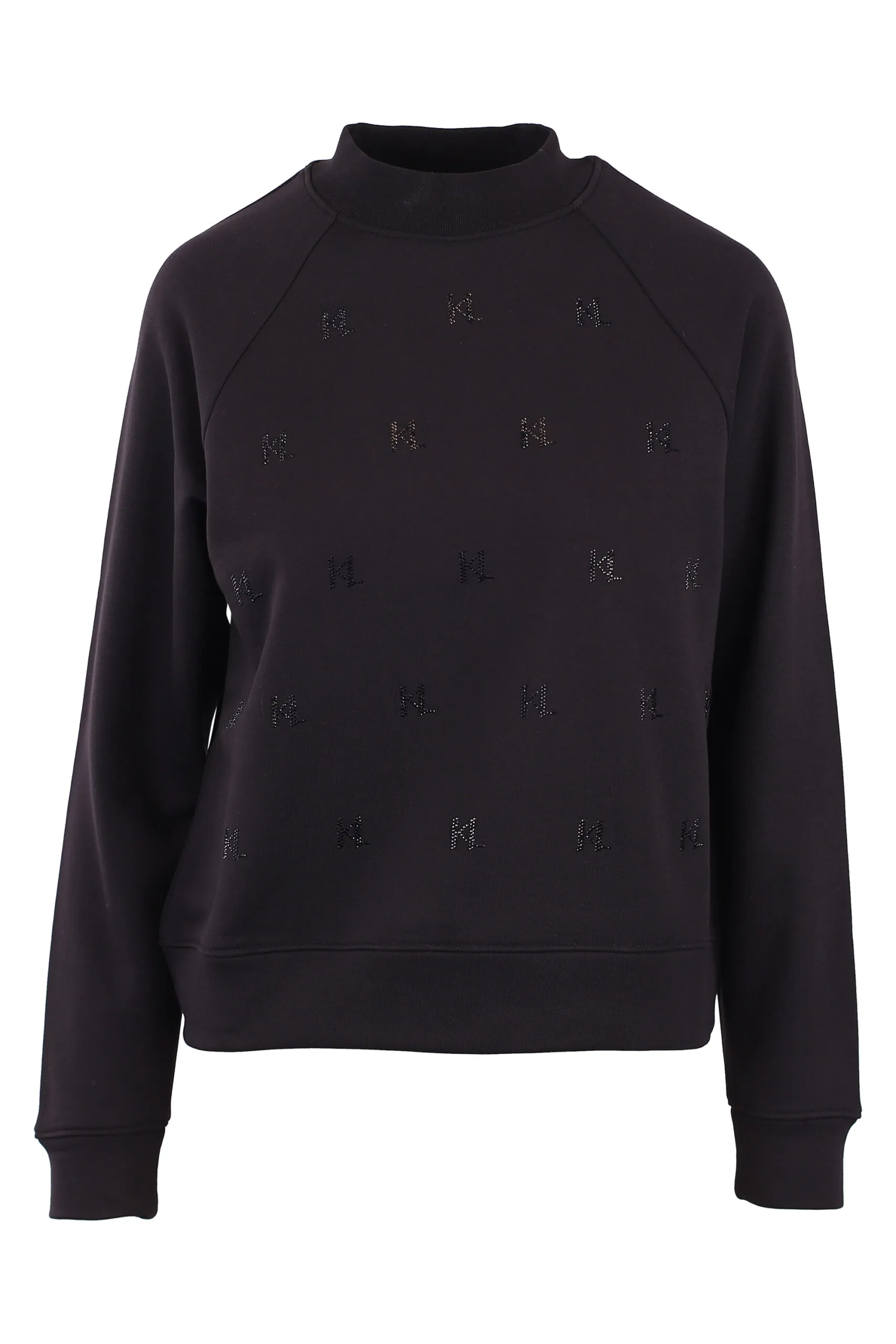 Sudadera negra monograma con strass