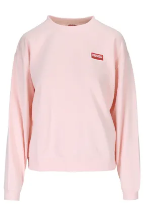 Sudadera rosa con maxilogo kenzo paris en espalda