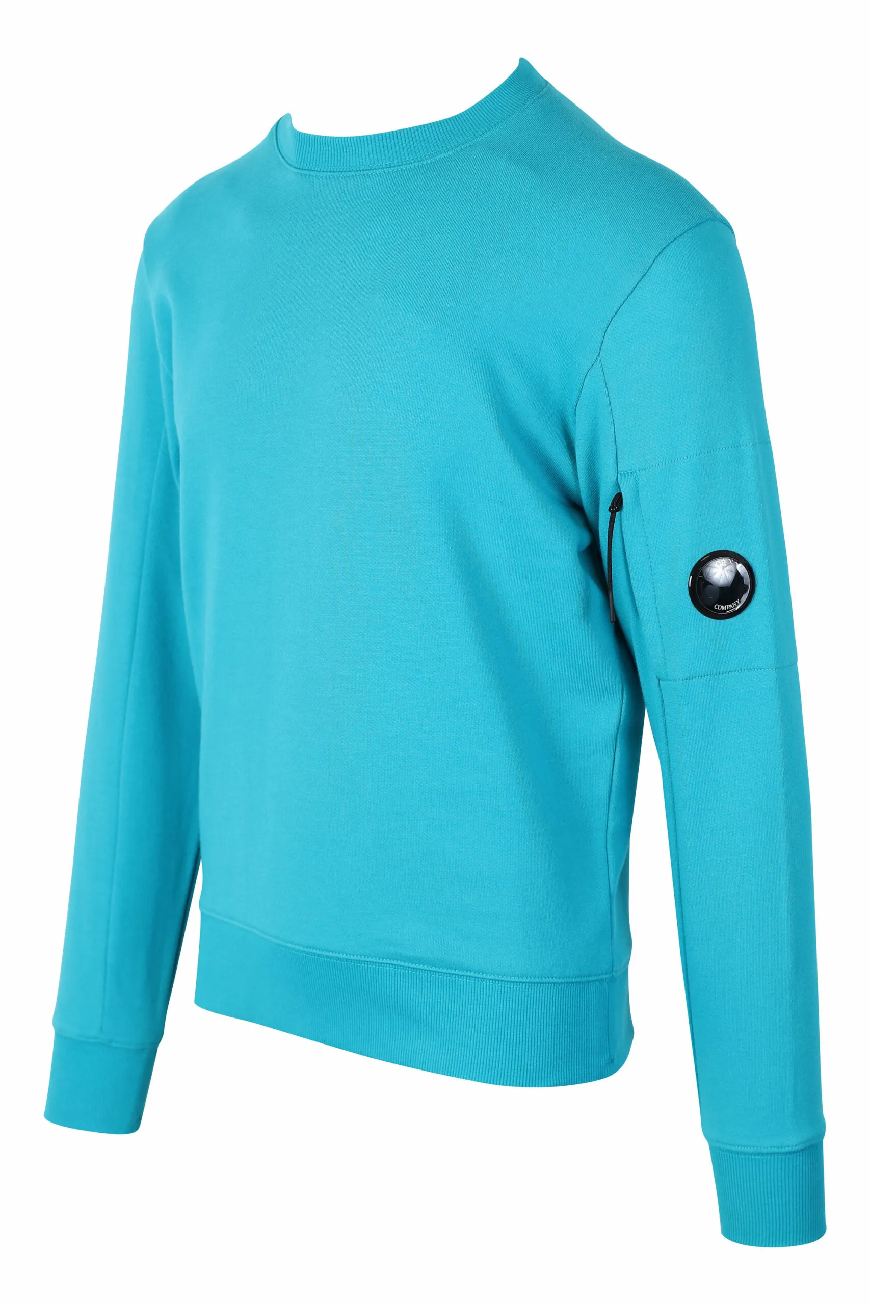 Sudadera turquesa con minilogo circular lateral