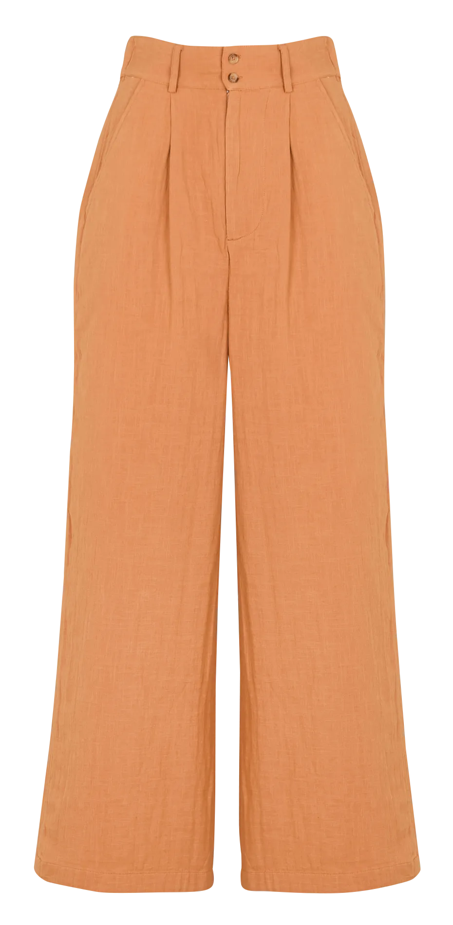 TAILOR MADE - Pantalón ancho de algodón en marron