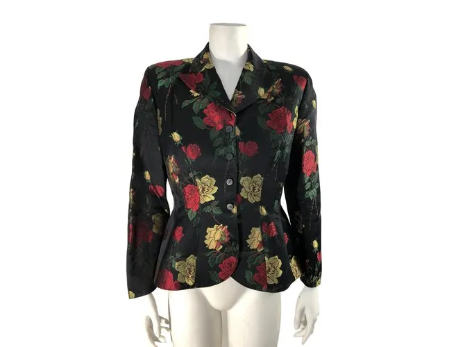 Thierry Mugler Chaqueta con motivos florales Negro Multicolor 