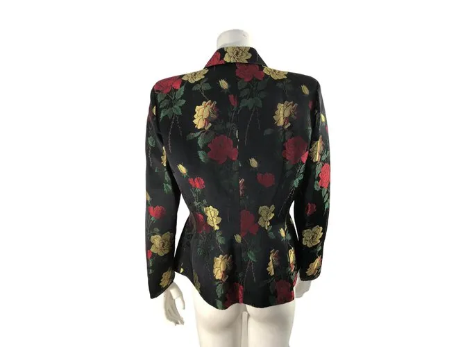 Thierry Mugler Chaqueta con motivos florales Negro Multicolor 