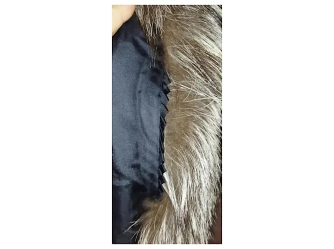 Valentino Chaqueta corta de pelo de zorro plateado Gris 