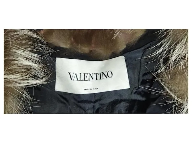 Valentino Chaqueta corta de pelo de zorro plateado Gris 