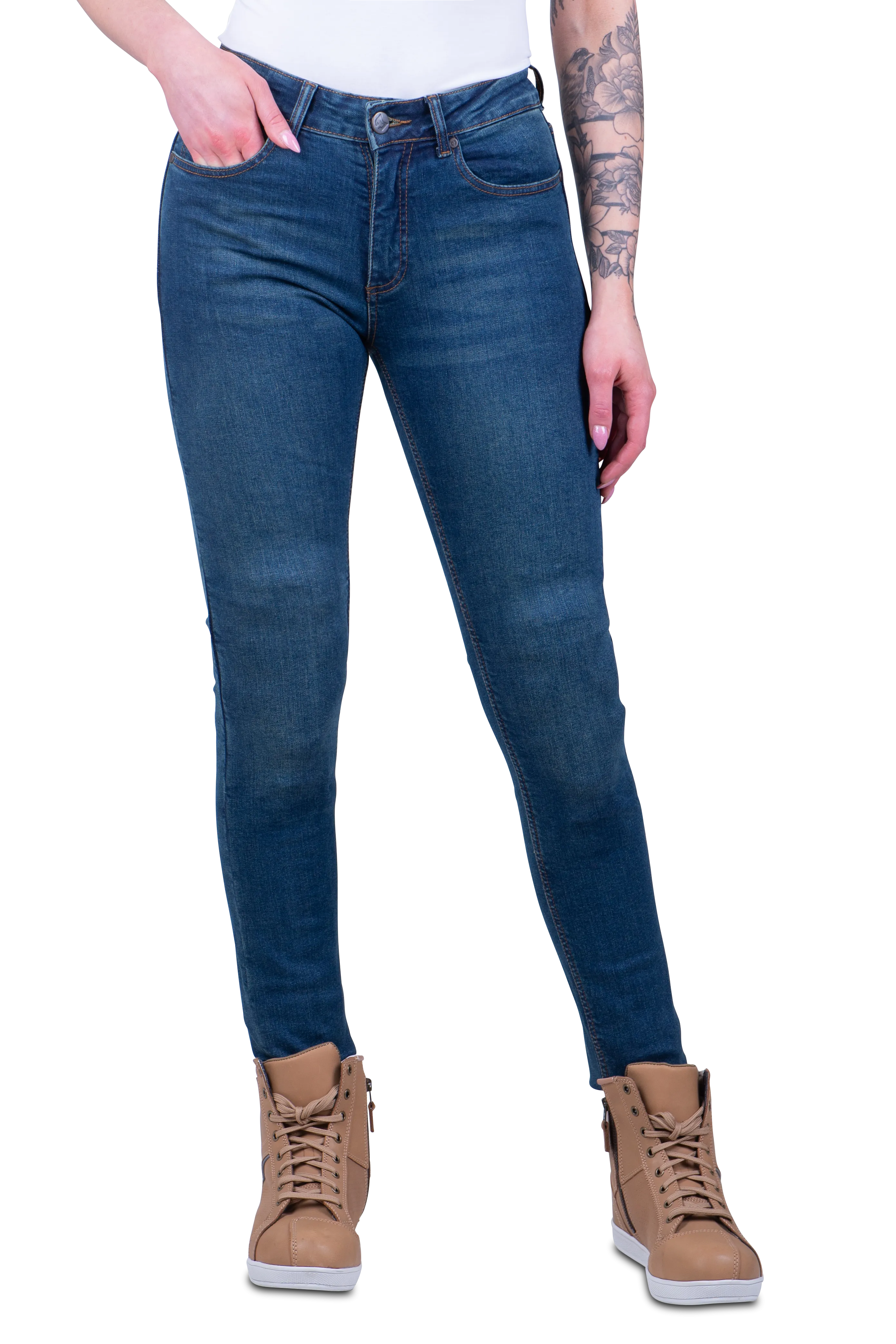 Vaqueros de Moto Mujer Course Lara Slim Fit Azul Oscuro