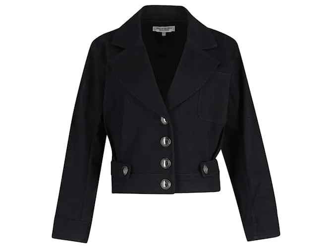 Yves Saint Laurent Chaqueta corta Rive Gauche de algodón negro 