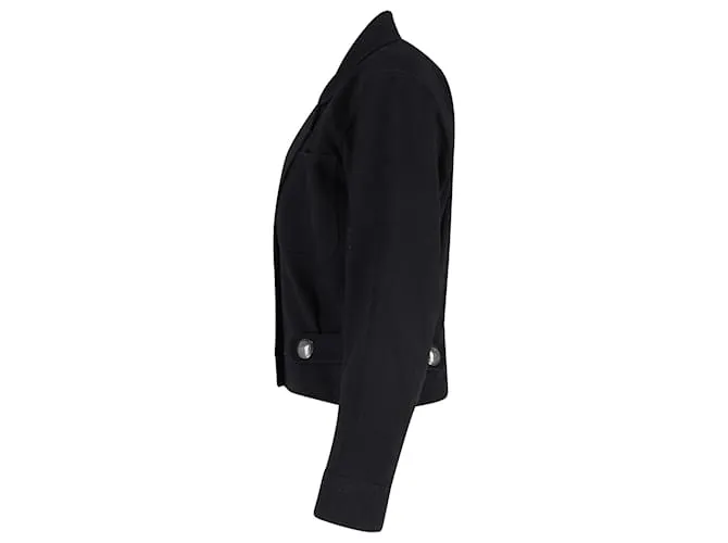 Yves Saint Laurent Chaqueta corta Rive Gauche de algodón negro 