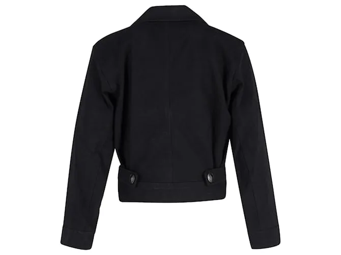 Yves Saint Laurent Chaqueta corta Rive Gauche de algodón negro 