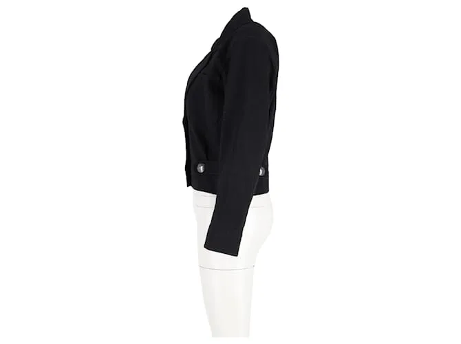 Yves Saint Laurent Chaqueta corta Rive Gauche de algodón negro 